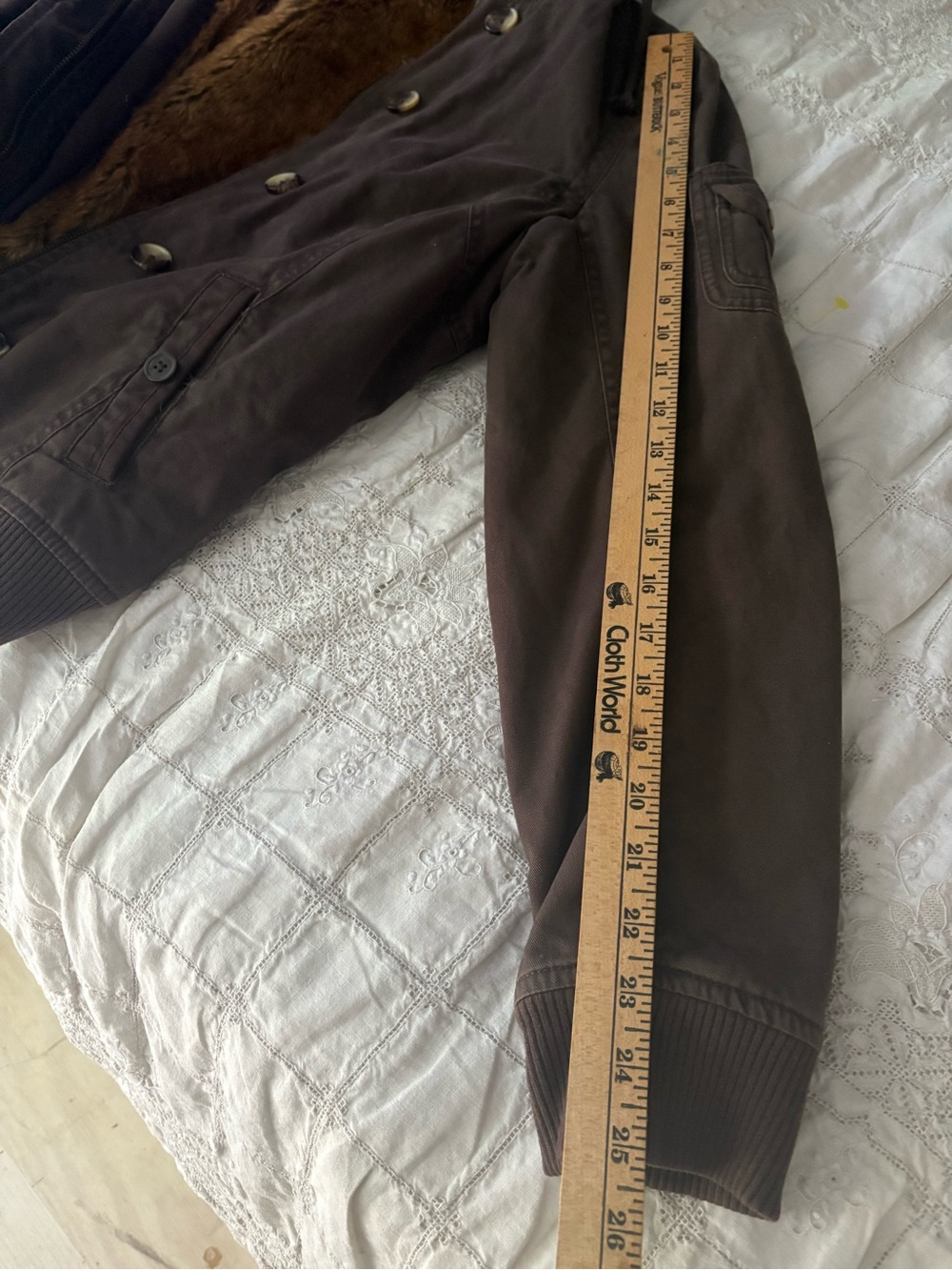 Y2K Brown Faux-Fur Lined Hooded Jacket Old Navy Large fits smaller - Picture 14 of 16